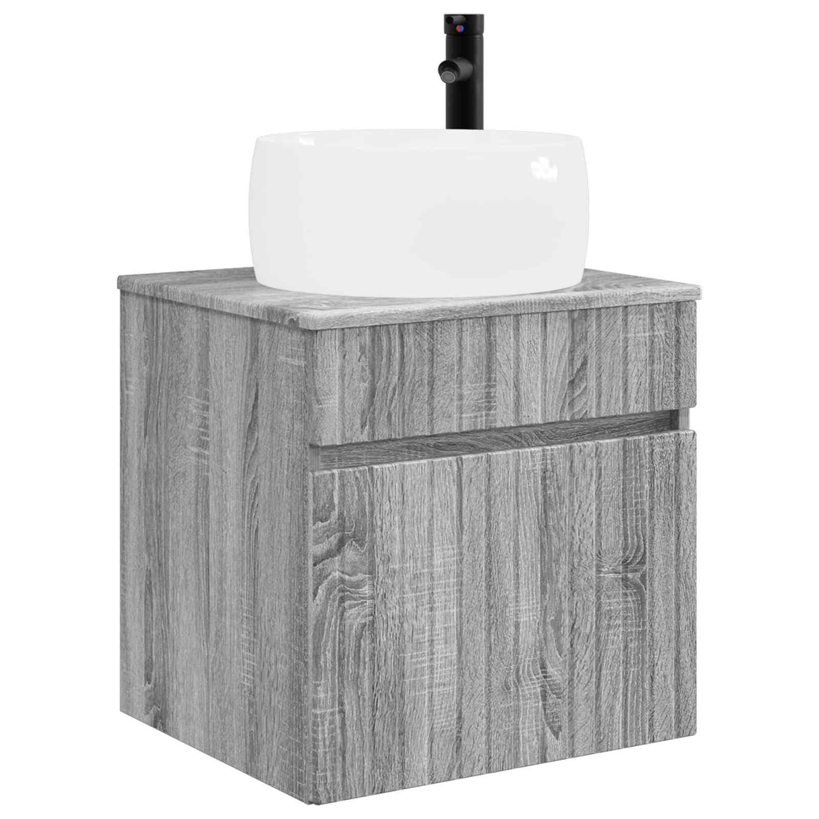 Vidaxl Greysonoma Wall-Mounted Sink Vanity Grey Sonoma 49 X 44.5 X 66 Cm,