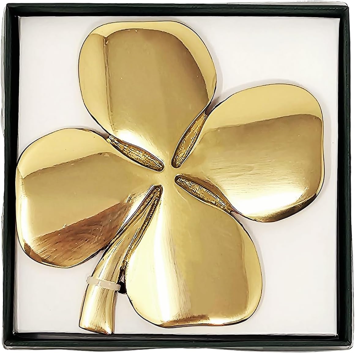 Brass Shamrock Wall Hanging Ireland Celtic Four-Leaf Clover Home Décor 4.7’’ L x 4.7’’ W x 0.7’’ H (Polished Brass)