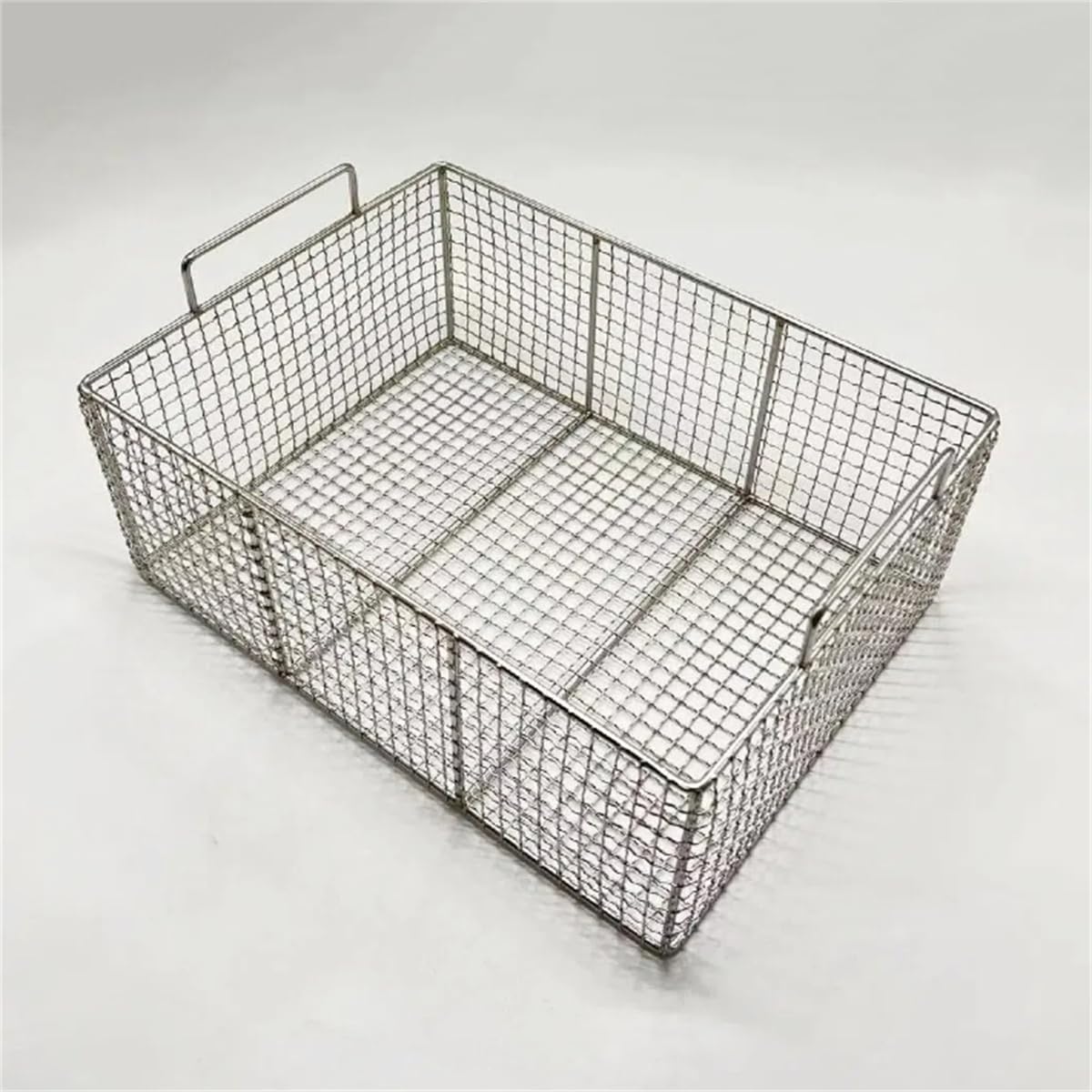 Kosz do sterylizacji, taca na instrumenty ze stali nierdzewnej 304 z uchwytem, perforowany kosz dezynfekujący do szpitala, 45 x 25 x 10 cm, trwały i łatwy do czyszczenia