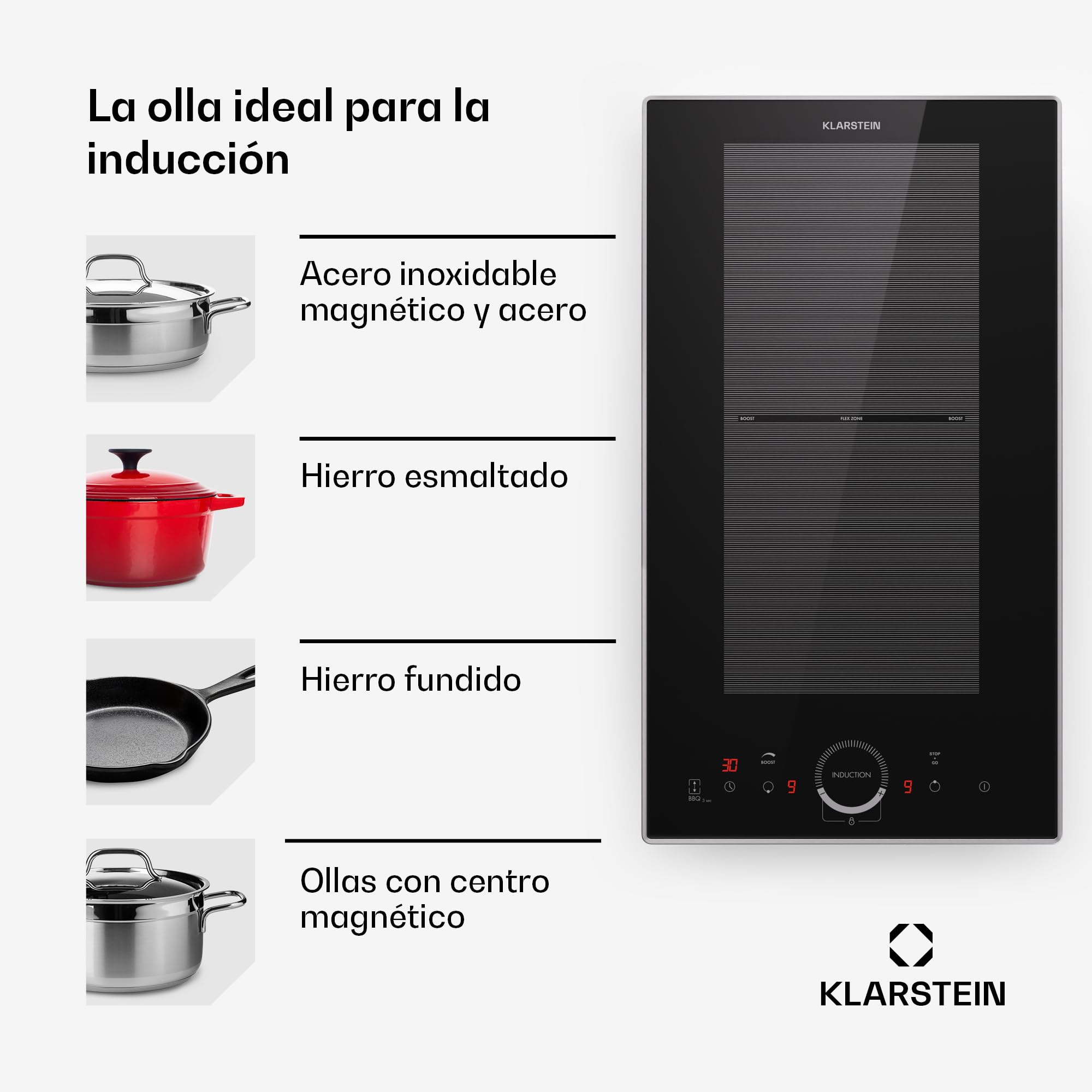 Placa de inducción Klarstein de 2 fuegos, placa empotrable con 2 fuegos, 3500 vatios, placa con panel de control táctil y temporizador, cocina eléctrica eficiente. — view 8