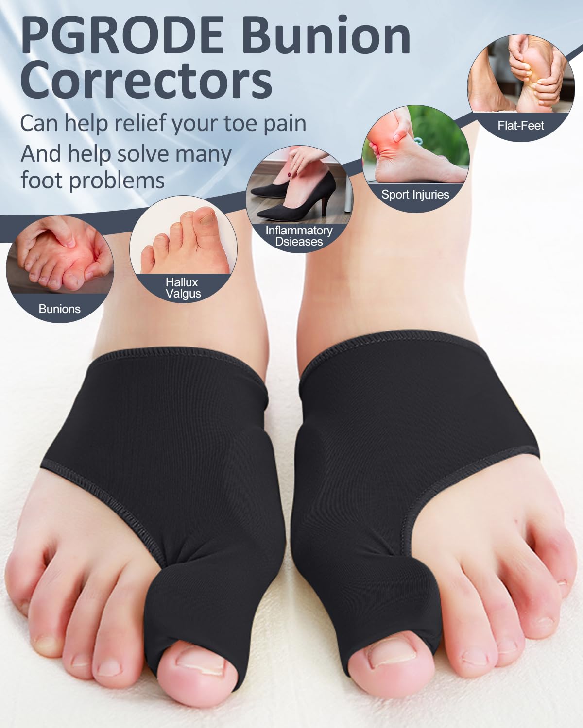 PGRODE 2 Pcs Bunion Corrector for Women Men Bunion Pain Relief Big Toe Straighteners - Image 4