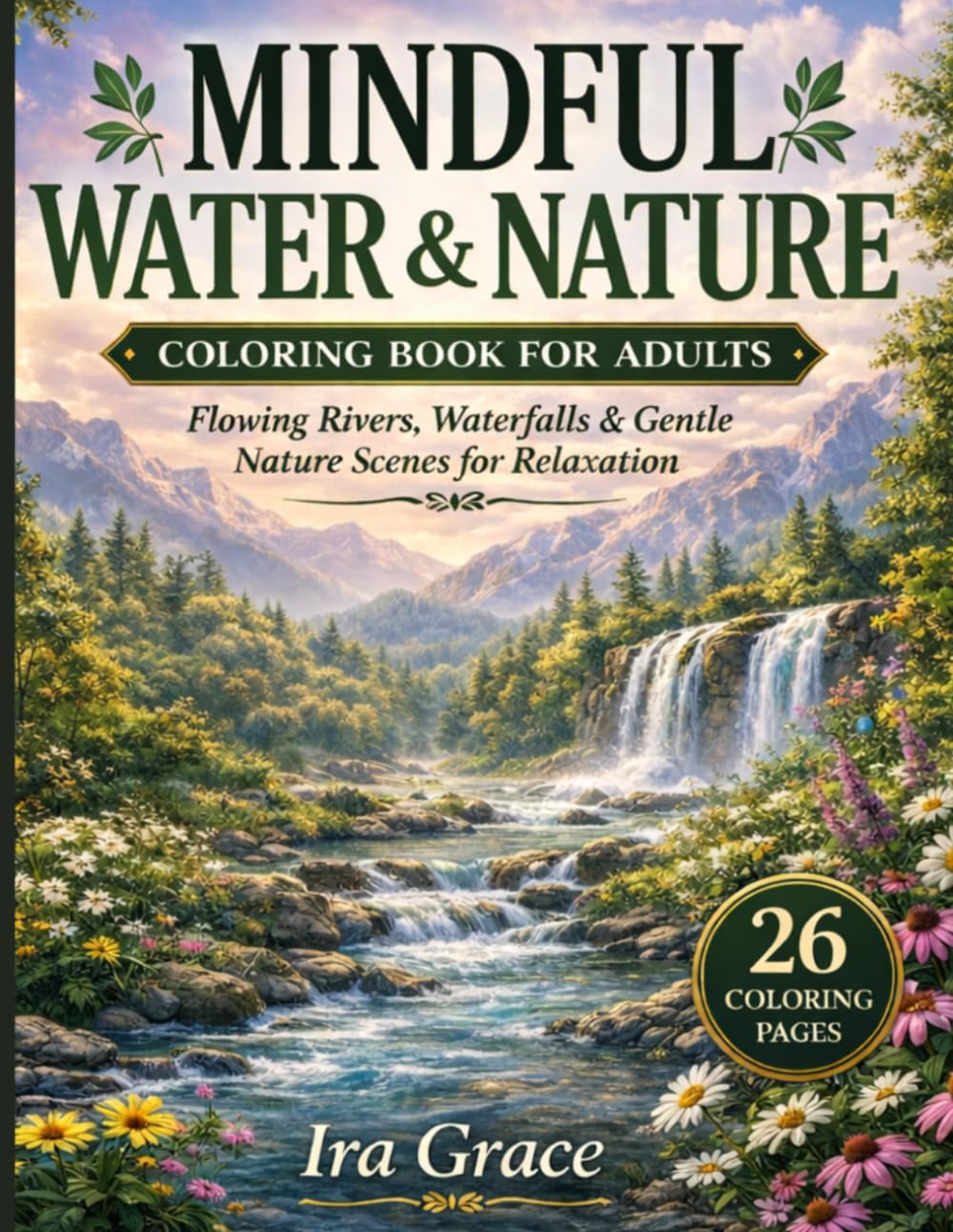 Mindful Water & Nature Coloring Book for Adults: Flowing Rivers, Waterfalls & Gentle Nature Scenes for Relaxation (Nature Calm Coloring Collection)