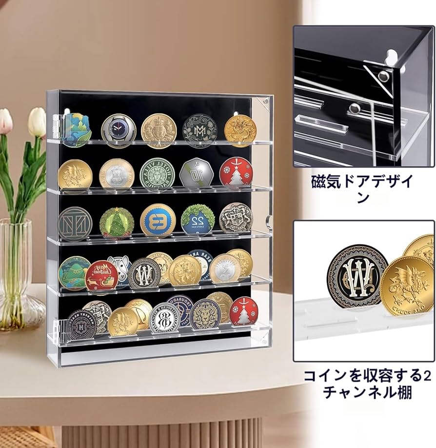 Amazon.co.jp: 5列硬貨ショーケース、チャレンジコイン
