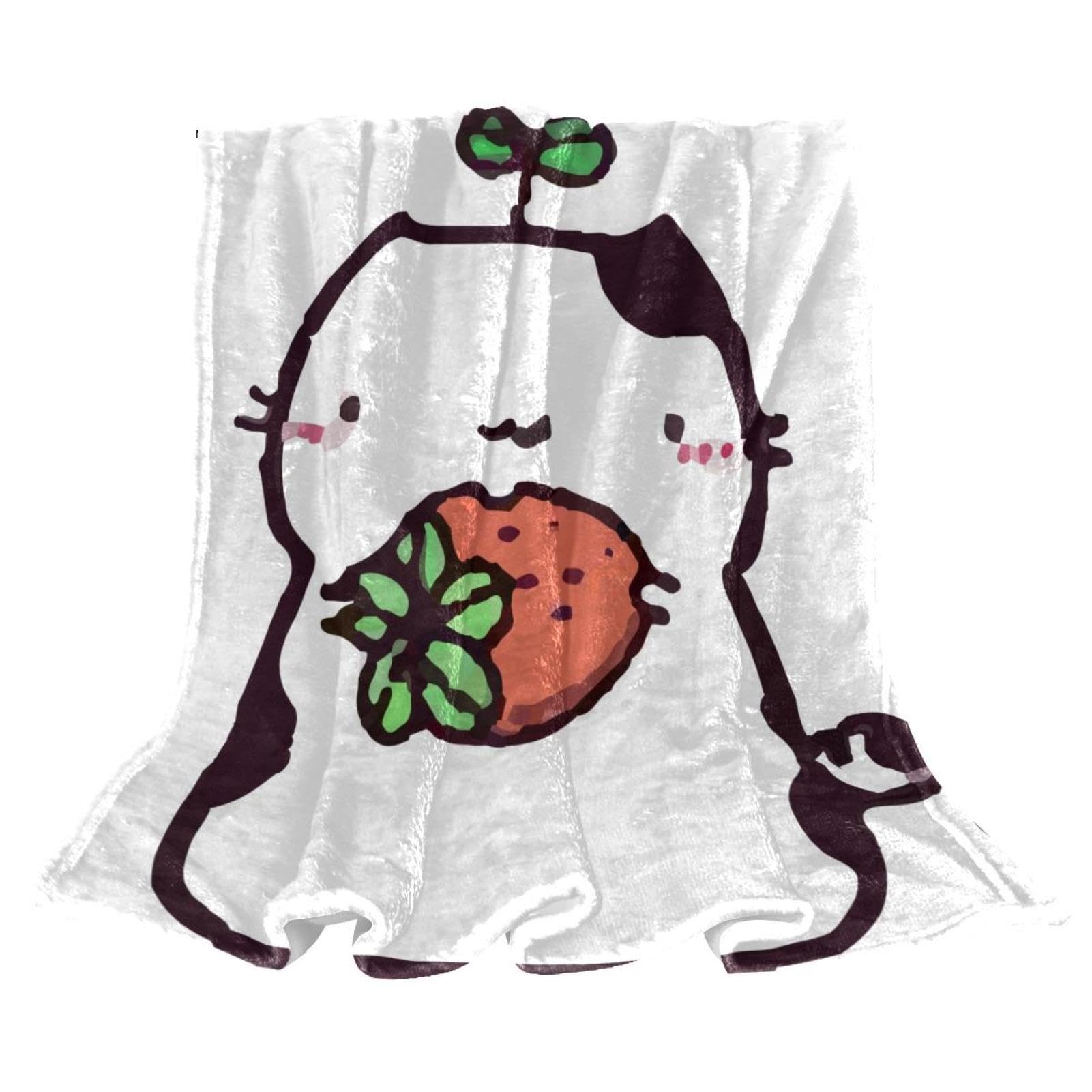 Couverture polaire chat blanc 150x100cm plaid chaud pour lit et canapé