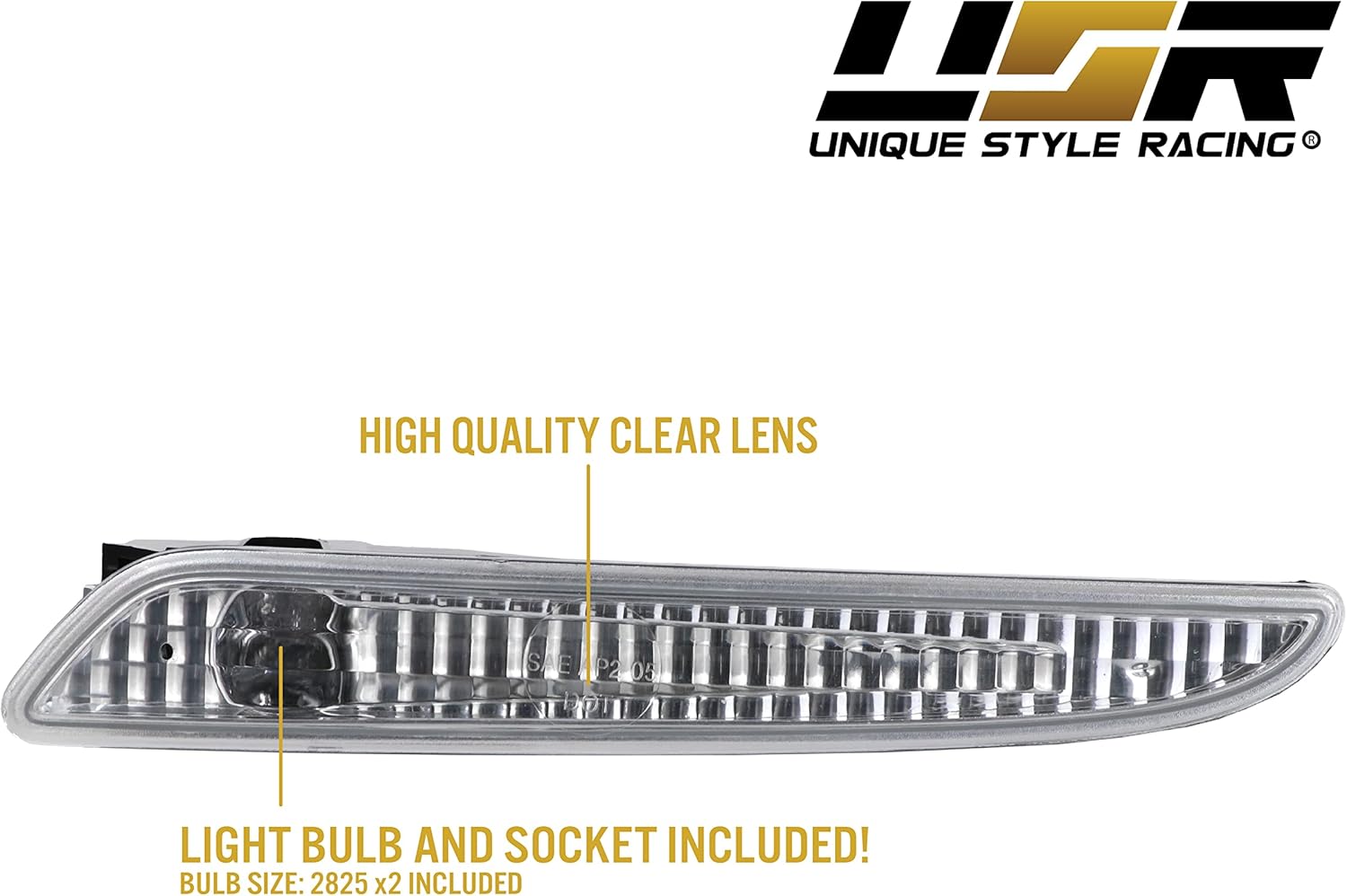 USR 07-09 W211 Side Marker Lights - Front Bumper Sidemarker Lamps (Left + Right) Compatible with 2007-2009 Mercedes Benz E Class W211 E280/E320/E350/E550/AMG E63 (Euro CLEAR Lens, Plug and Play)