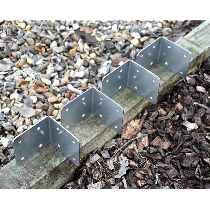 Buy Pack of 10 X Corner Timber Railway Sleeper Brackets Wooden Planter Raised Bed Edging