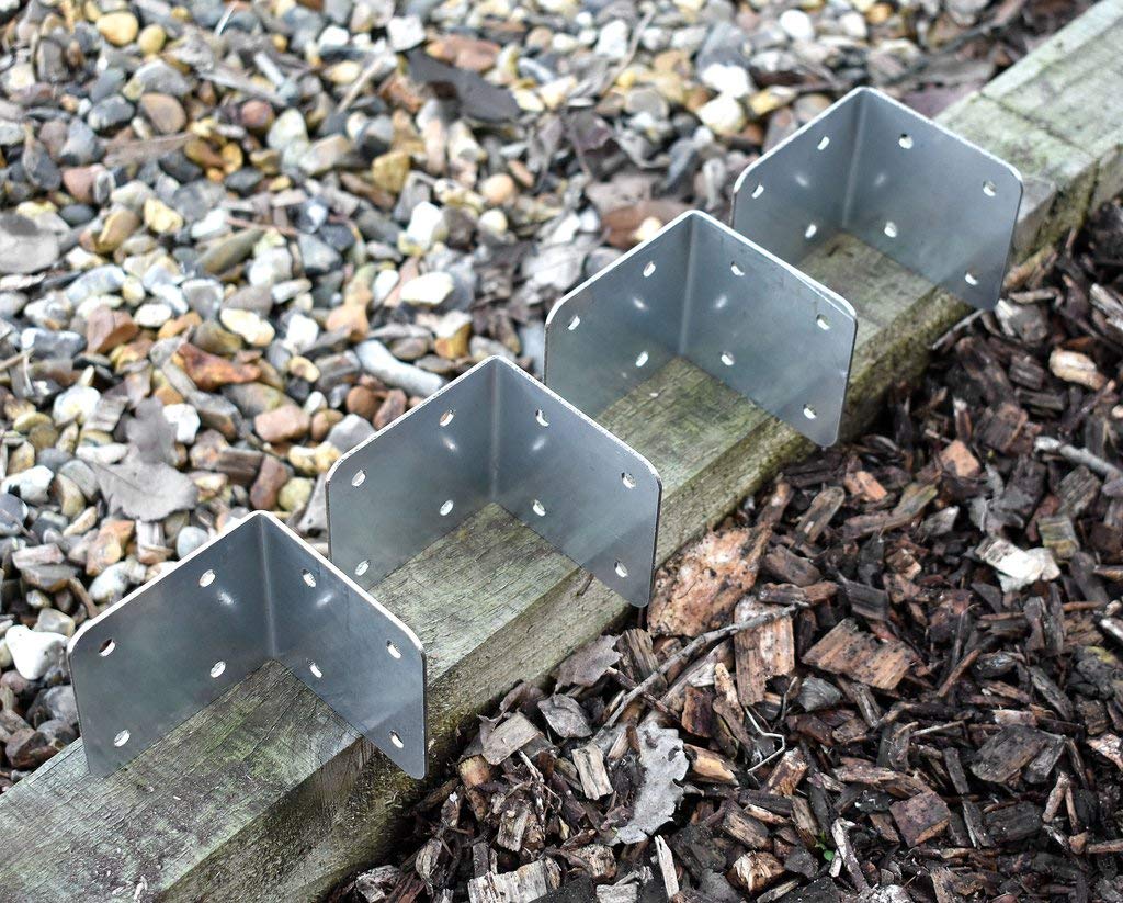 Buy Pack of 10 X Corner Timber Railway Sleeper Brackets Wooden Planter