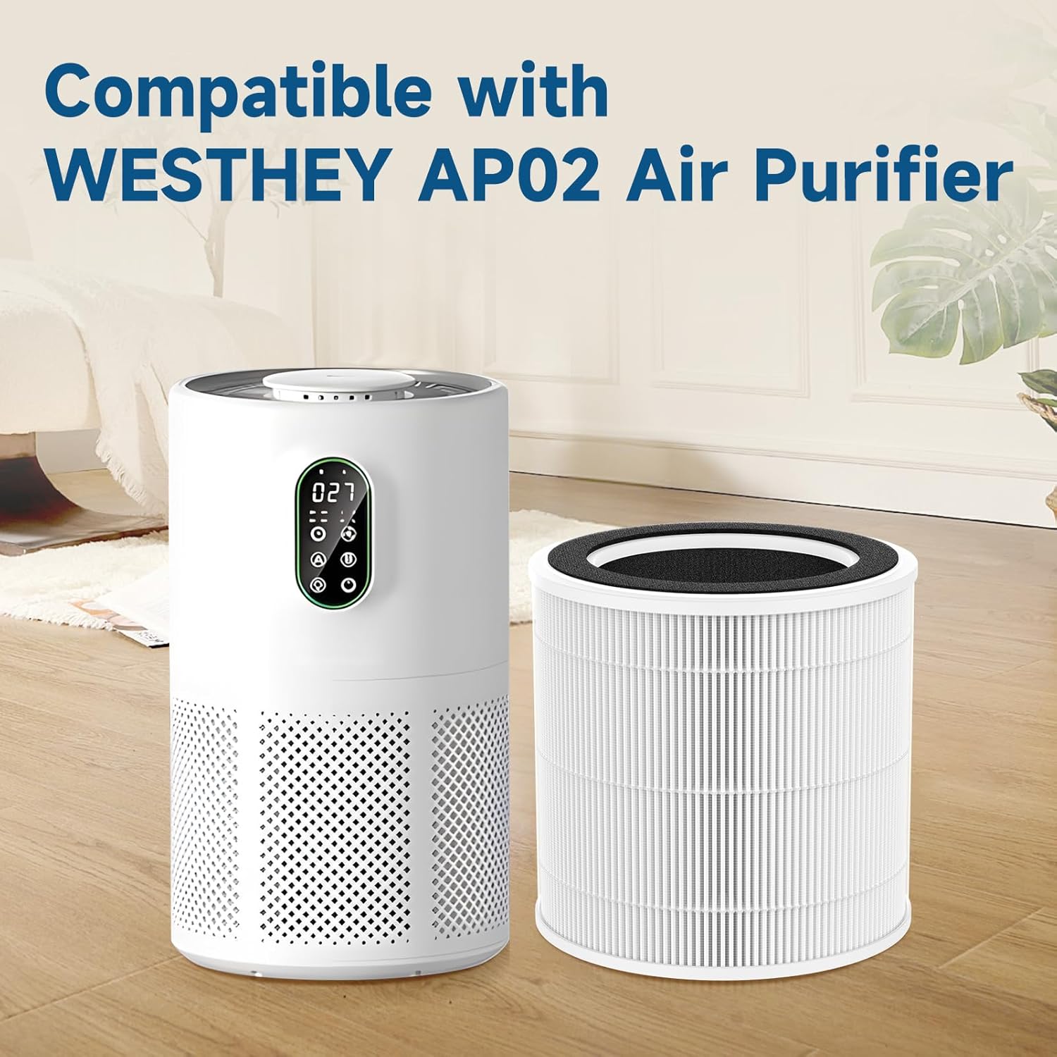 4-Pack AP02 Replacement Filter Compatible with WESTHEY AP02 Purifier, for ASIN:B0F62NQGZ4, with Aromatherapy Tablets - Image 2