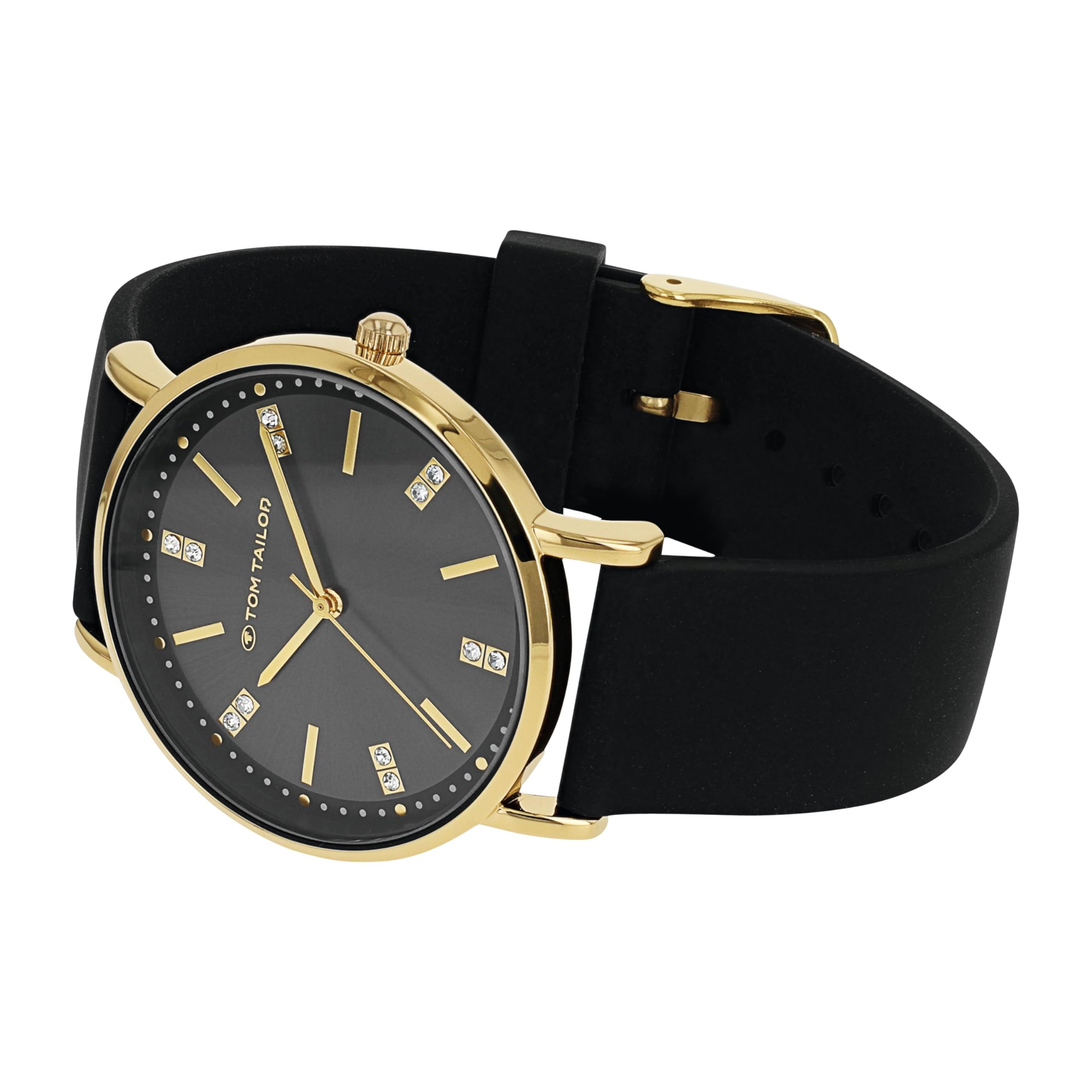 TOM TAILOR - Damen Quarz Armbanduhr - Alloy Gehäuse - Silikon Armband - Wasserdicht 3 Bar - mit Kristall