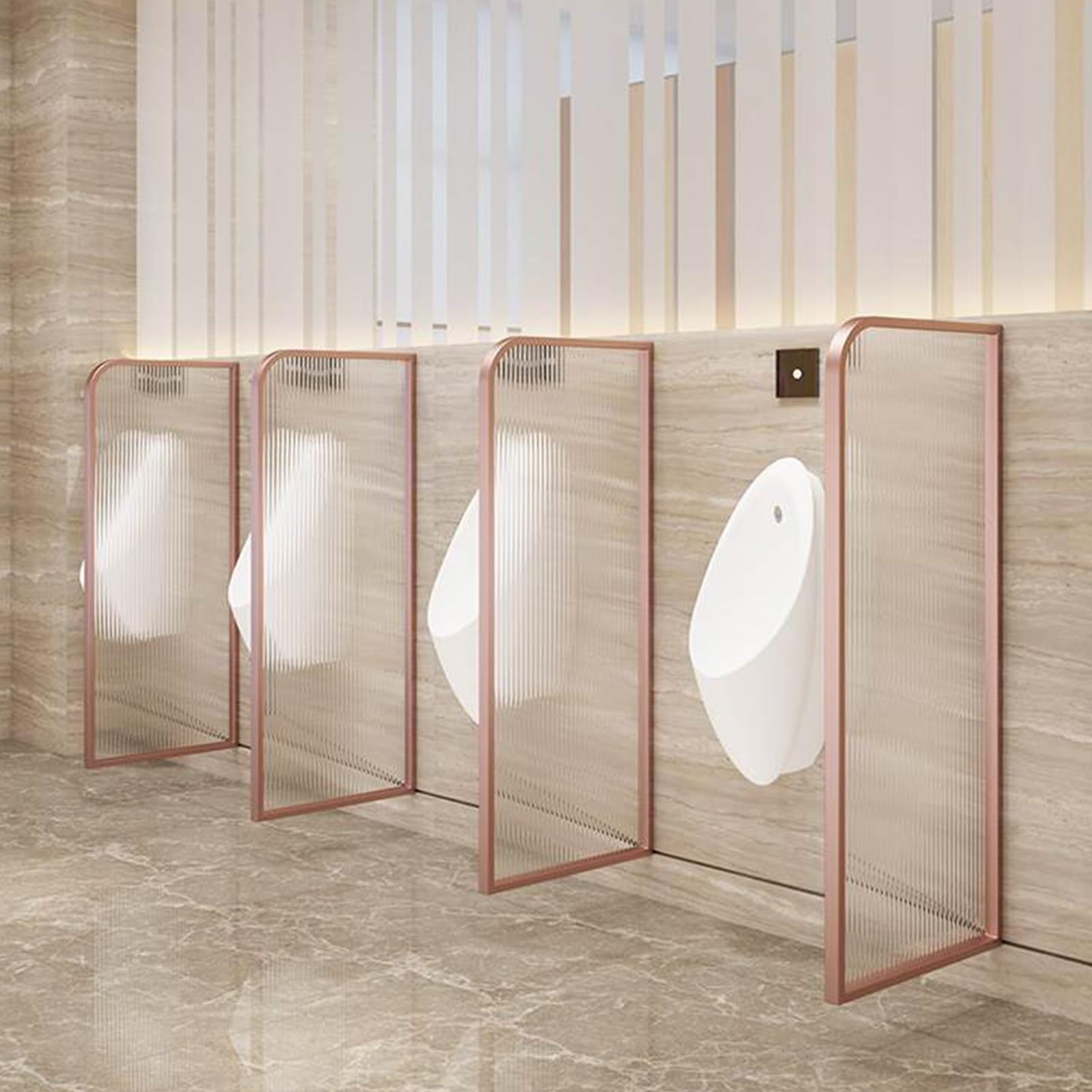SXDMOUBK Urinal Privacy Screen, Stainless Steel Frame & Tempered Glass Men's Urinal Partition, for Home Improvement, Hotel, Public Restroom, School, Bar