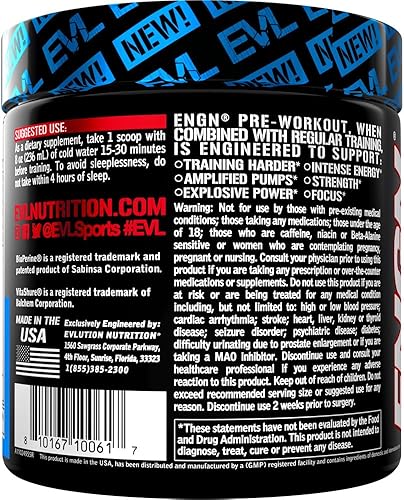 Miniatura 22 de Evlution Nutrition ENGN Polvo preentrenamiento intenso, sin pikatropina, 30 porciones, para aumentar la energía, potencia y enfoque, 4332492029,