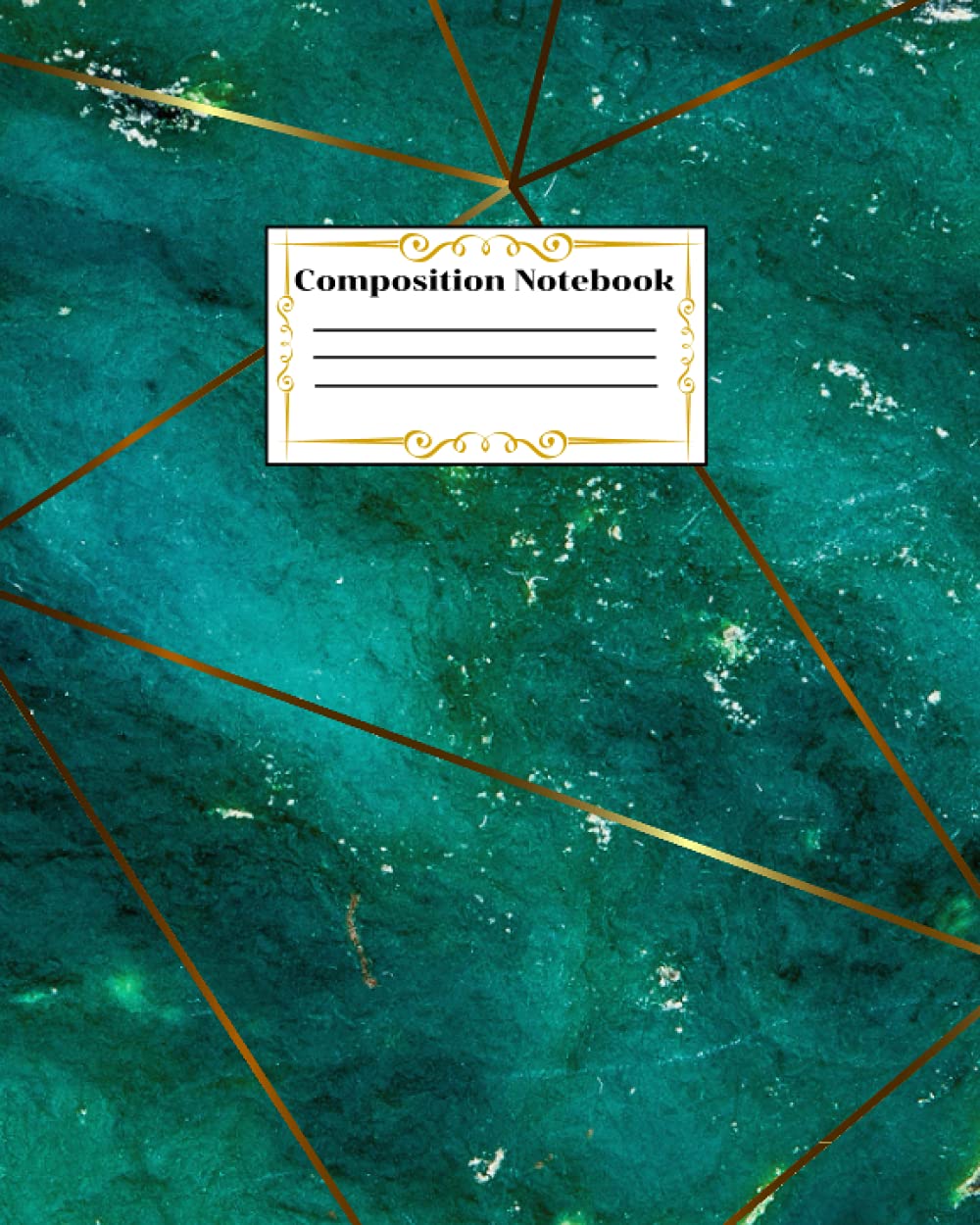 Composition Notebook: jade and gold design Wide Ruled Paper Notebook Journal Workbook for Teens Kids Students