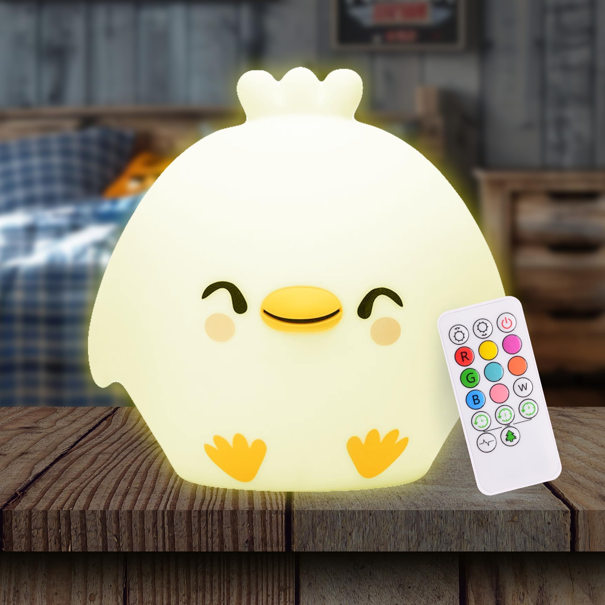 Lumipets Kawaii Chick Night Light, Silicone Rubber, Multicolor, 12-Inch