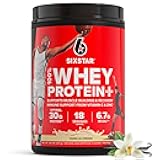 Six Star Whey Protein Powder Plus - Muscle Building & Recovery Formula with Whey Isolate Powder, BCAAs, 30g Protein, Immune Support - Post-Workout Supplement - Vanilla Cream, 1.8 lbs