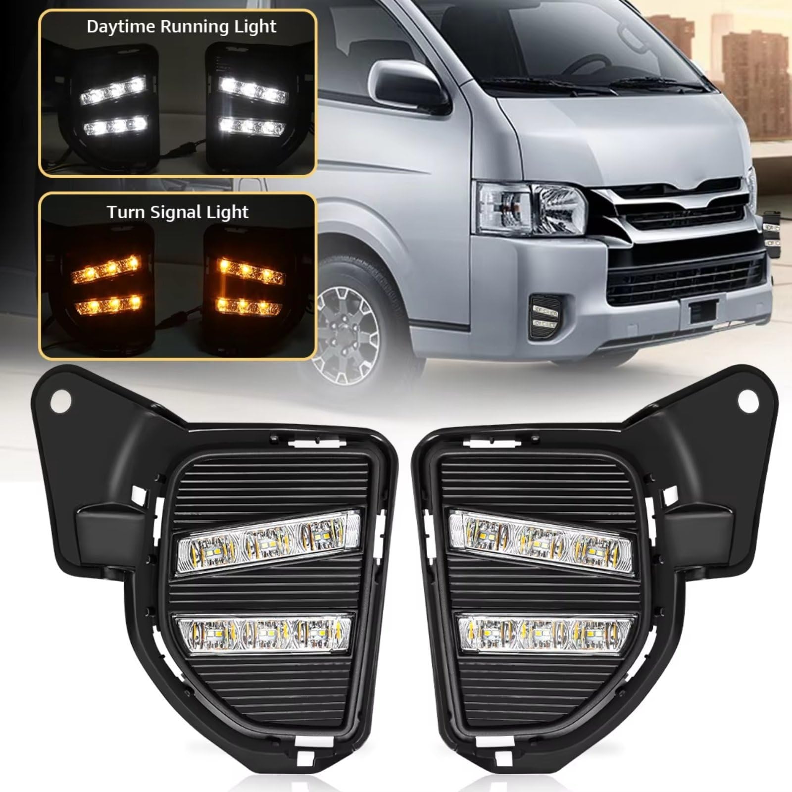 Faros Antiniebla Delantero Para Toyota Para Hiace 2014 2015 2016 Luces diurnas LED DRL Faros delanteros