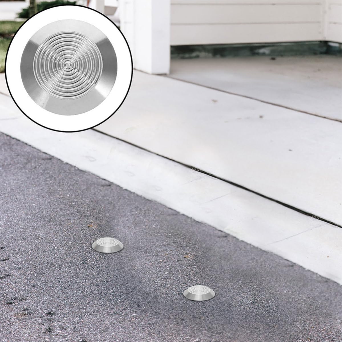 6pcs Stainless Steel Tactile Paving Nail Studs Blind Road Safety Markers Anti-Slip Round Floor Indicators for Sidewalks Walkways Airports and Subway Access