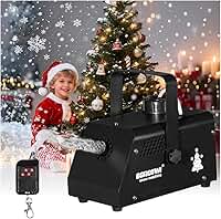 BERCOVA Máquina de neve profissional com controle remoto sem fio, metal preto, saída ajustável para Natal, shows de palco, festas, casamentos