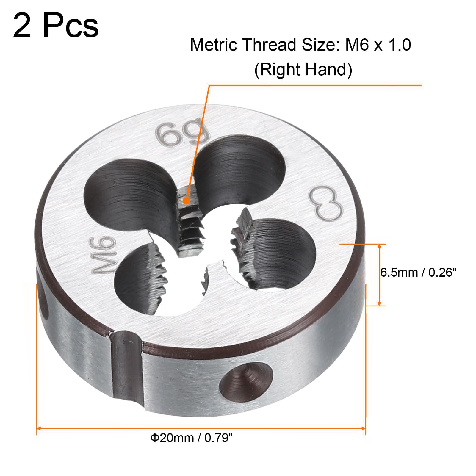 TA-VIGOR 2pcs M6 x 1.0 Metric Adjustable Threading Die - Image 2
