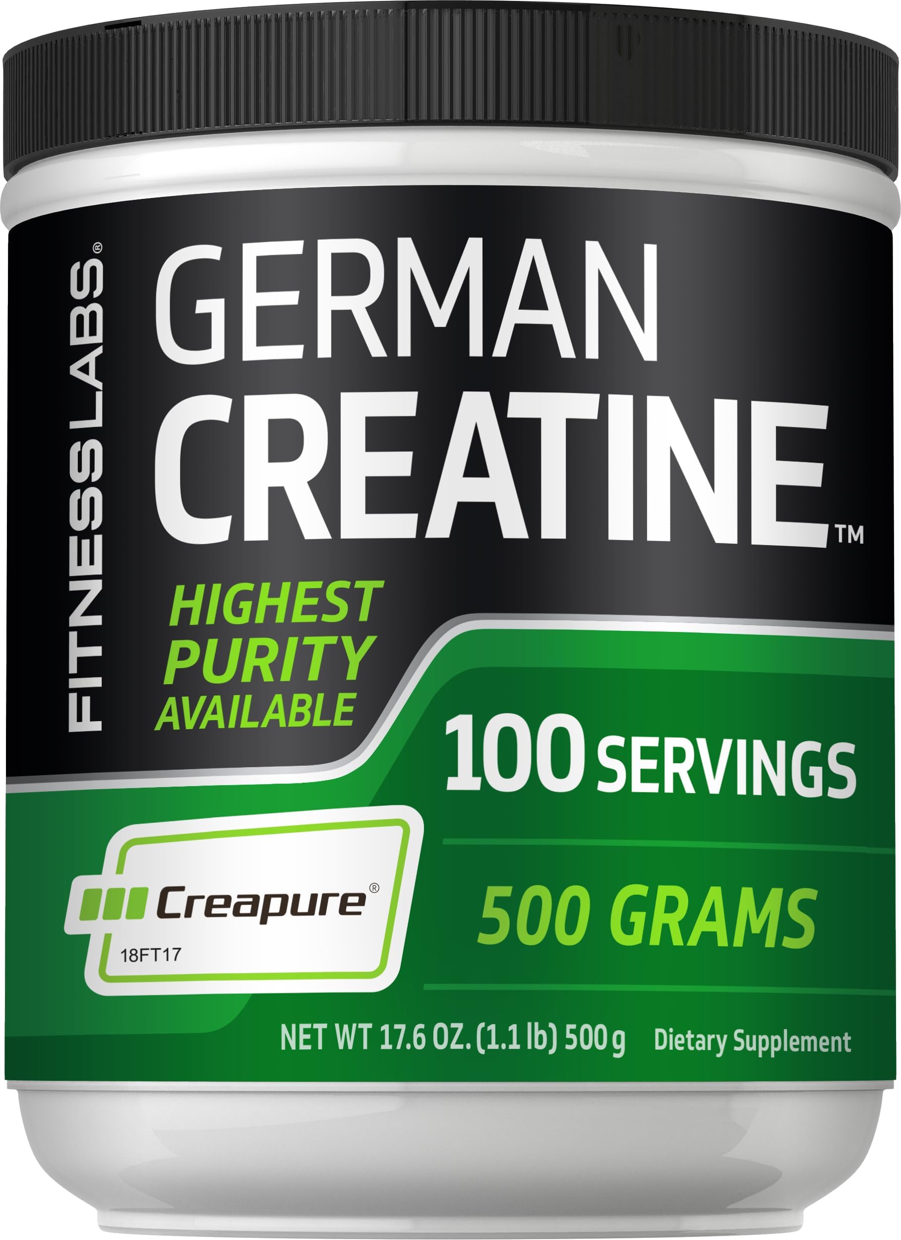 German Creatine Monohydrate Powder | 500 Grams | Creapure Fitness Supplement | for Men & Women | Unflavored | 100 Servings