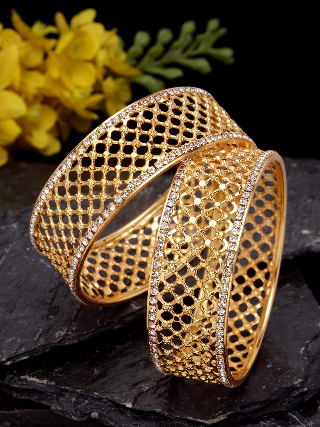 Stylish Plated Bangles Set of 2, Latest Traditional Design