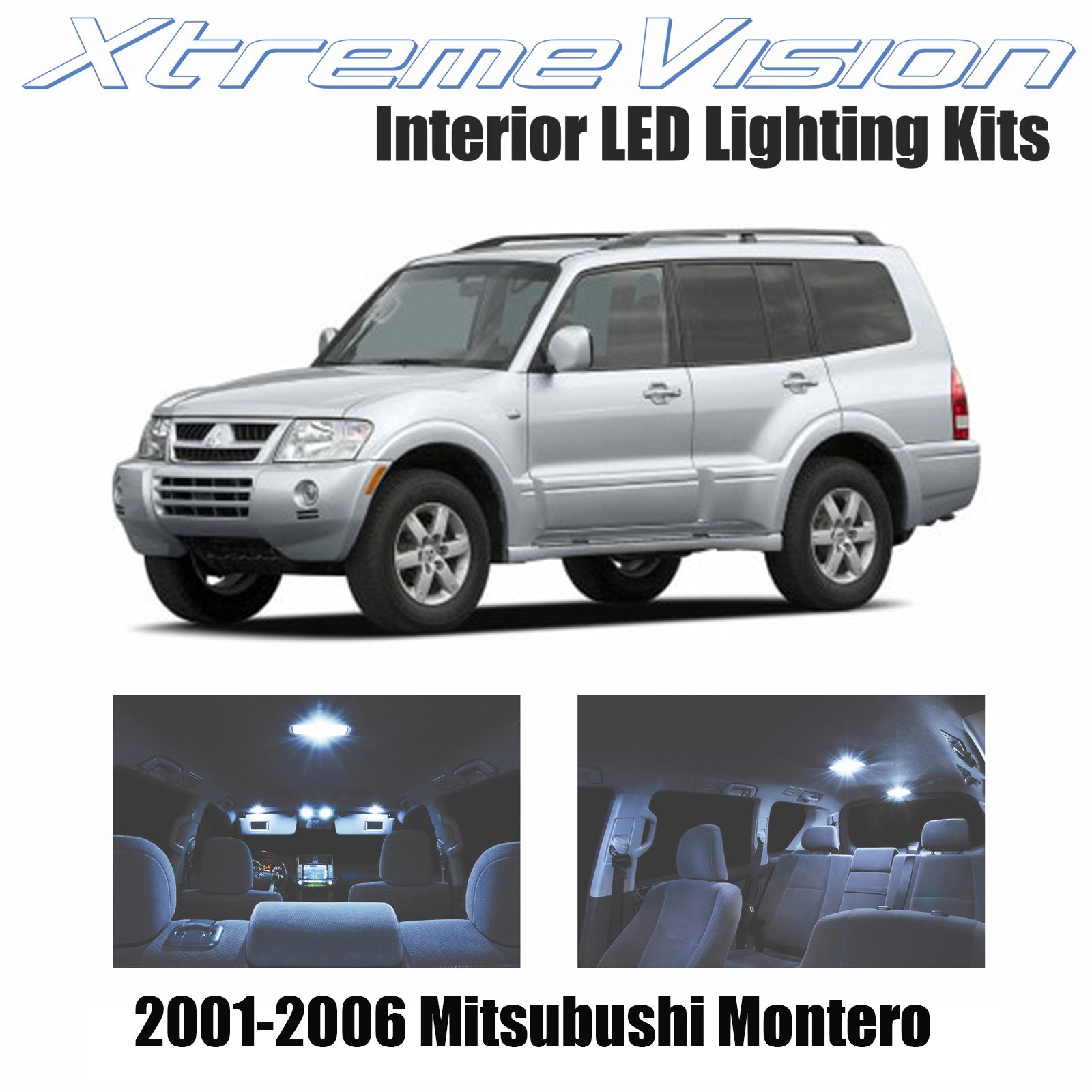XtremeVision Interior LED for Mitsubishi Montero 2001-2006 (10 Pieces) Cool White Interior LED Kit + Installation Tool