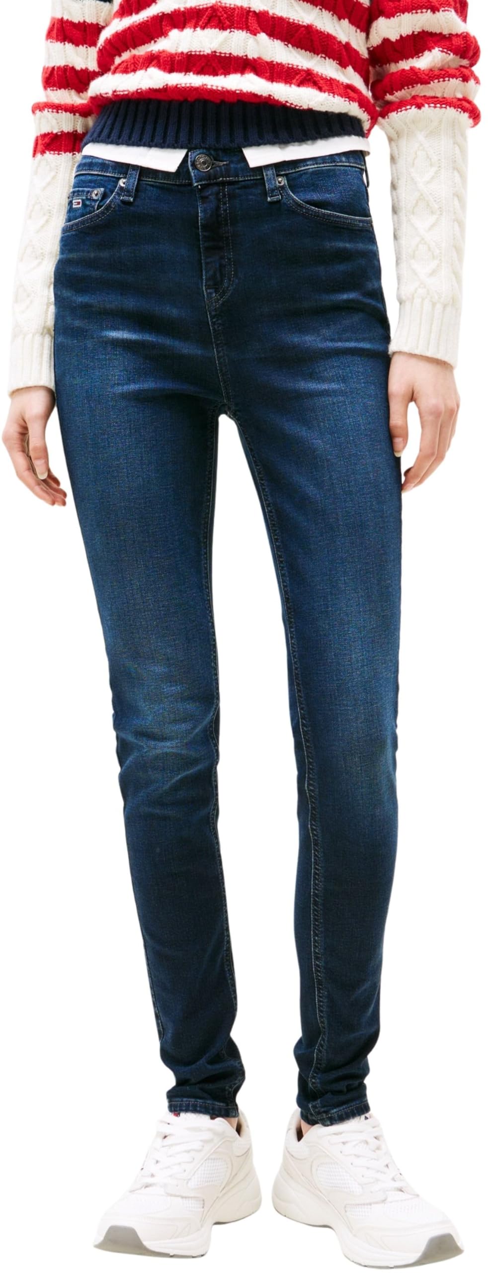 Tommy Jeans Women Nora MD SKN CH1269 DW0DW21393, Denim (Denim Dark), 29W / 32L
