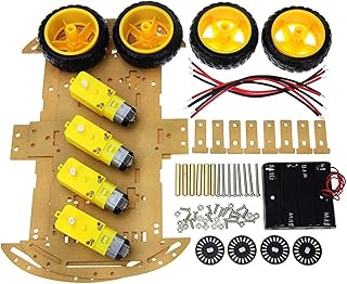 Mecanum Wheel Car 2/4WD Robot Smart Car Chassis Kit With Speed Encoder For Ar-duino 51 DIY Education STEM Robot Smart Car Kit For Students (Size : CHINA, Color : 4wd robot kit)