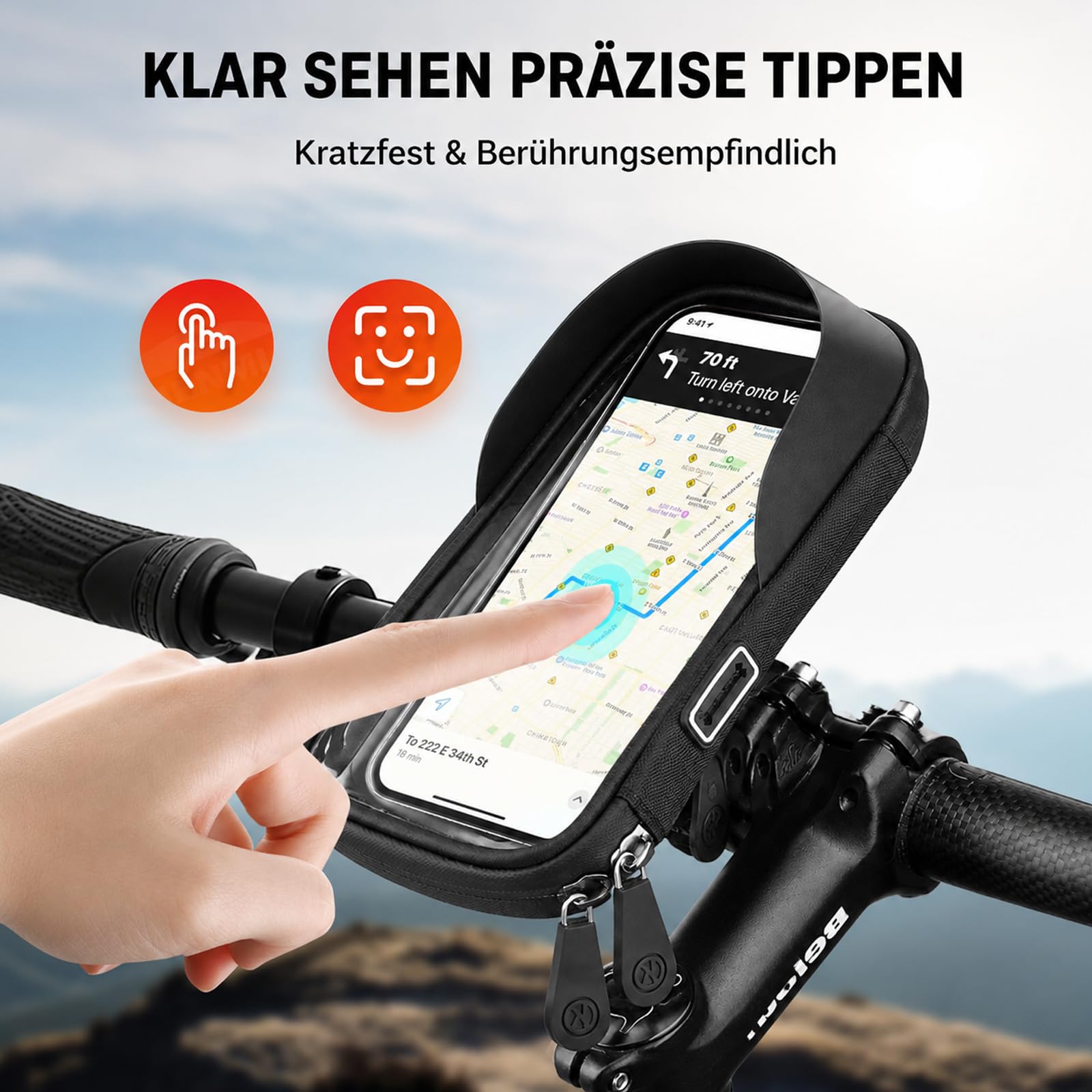 Bolsa Impermeable Para Móvil De Bicicleta Y Moto, Con Cubierta De Lluvia, Rotación 360°, Compatible Con Smartphones Hasta 7 Pulgadas