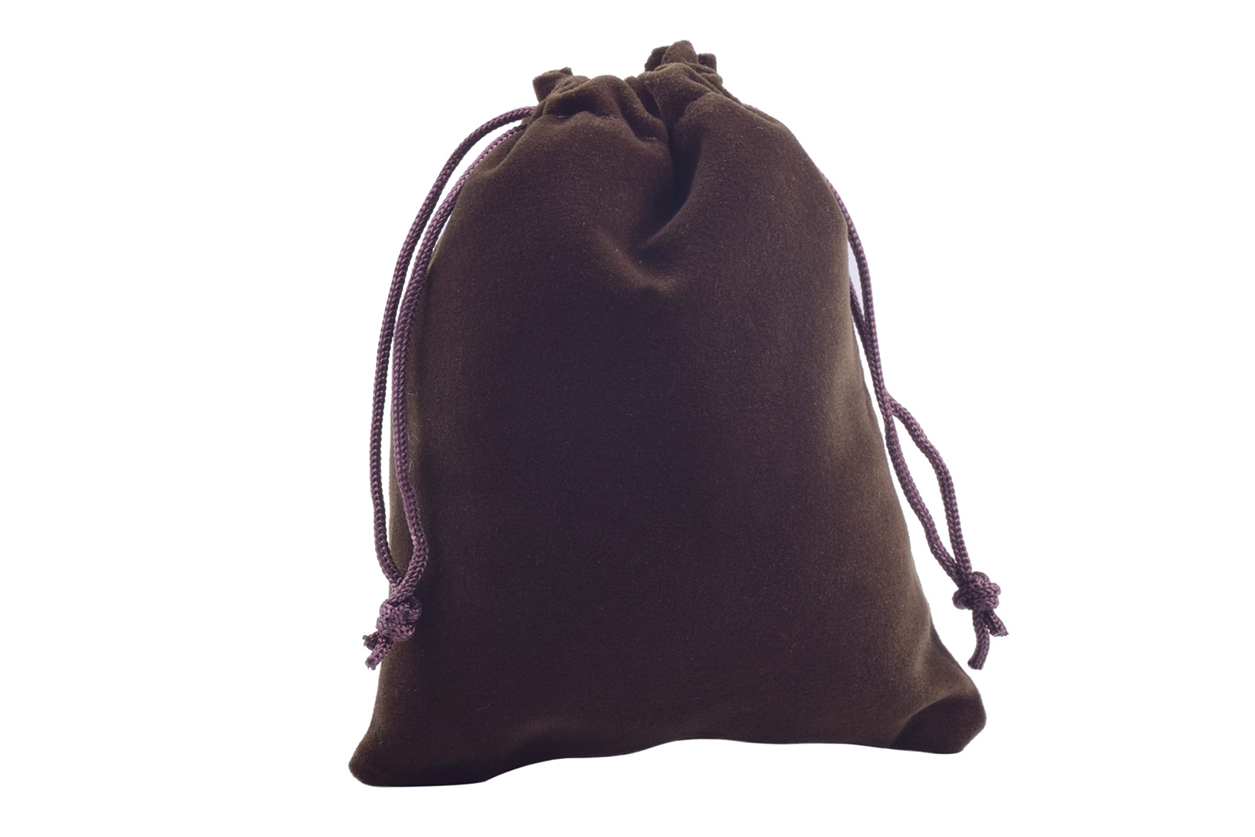Sansam Lot de 50 petits sacs en velours marron avec cordon de serrage pour bijoux, cadeaux, cadeaux de mariage, sacs à bonbons, cadeaux de fête, 7,1 x 9,1 cm