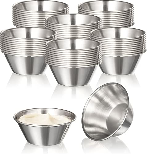 Fit Meal Prep [120 Pack 1.5 oz Stainless Steel Dipping