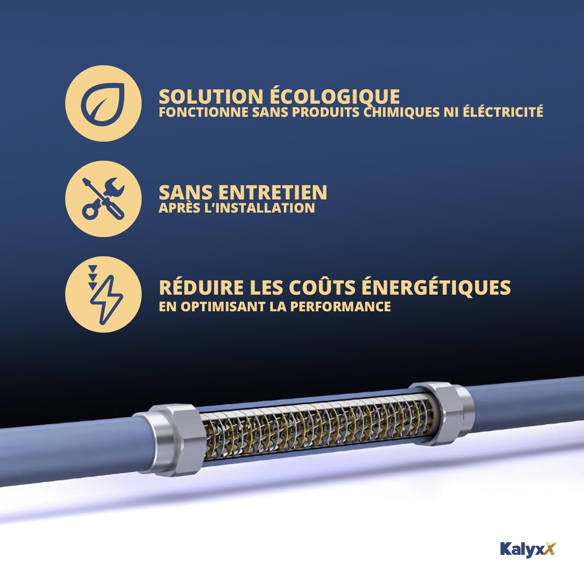 Swiss Aqua Technologies | Adoucisseur d'eau Anticalcaire Antibactérien Innovant IPS Kalyxx BlueLine G 1" Femelle IPSKXBG1 | Réduction Calcaire | Installation Rapide | Sans Entretien