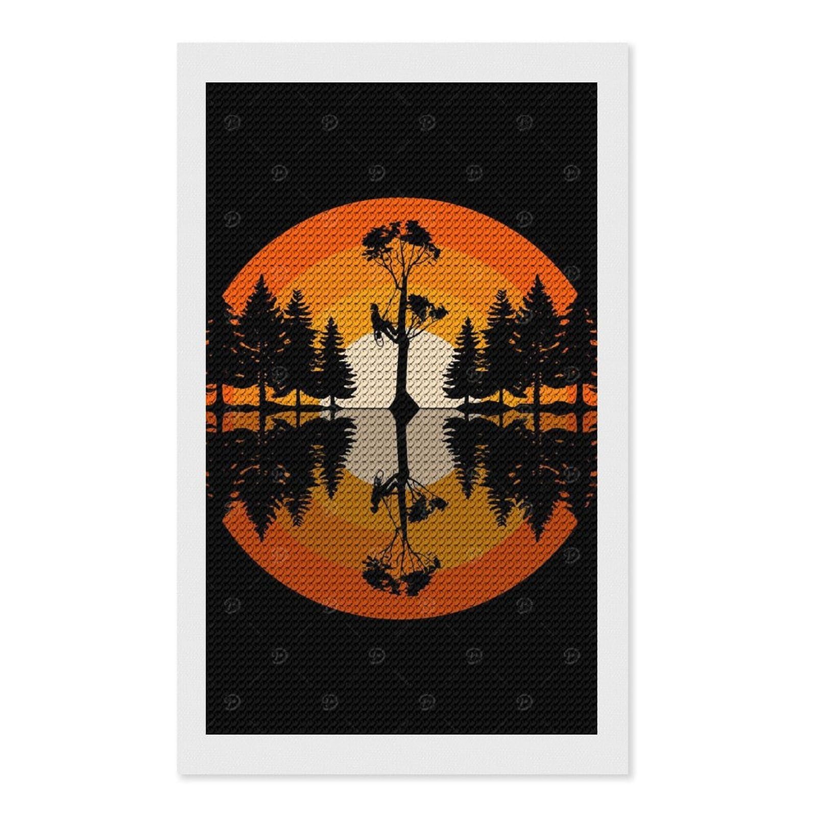 Junmoney Arborist Lumberjack Diamond Art Canvas 12"x20", for Adults, Pleasing Wall Art Project, Modern Decor, Gift Idea, Nice Detail and Sparkle