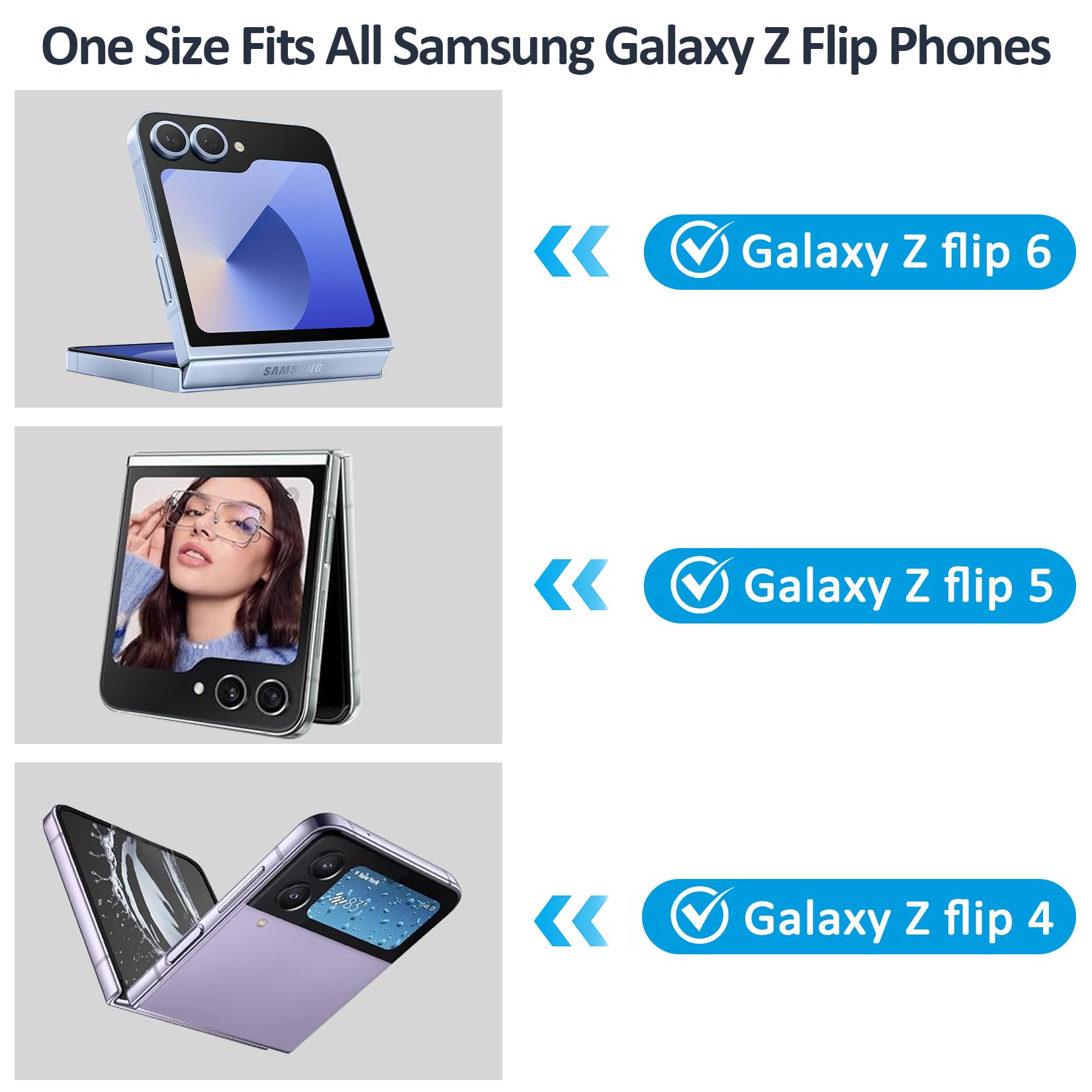 ACCKUO Funda con clip para cinturón y cierre magnético compatible con Samsung Galaxy Z Flip 4/5/6, funda de nailon para teléfono celular, color azul