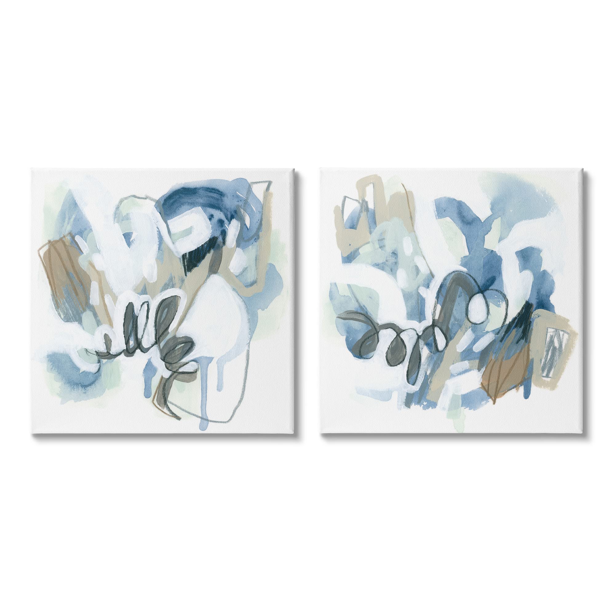 Stupell Industries Abstract Varied Nautical Squiggles 2pc Set Canvas Wall Art, Design by June Erica Vess