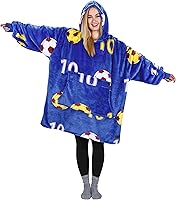 Vista 22 de Catalonia Sudadera con Capucha Manta de Gran Tamaño con Estampado de Gato y Perro de los 80, Sudadera de Forro Polar Vestible tipo Pullover