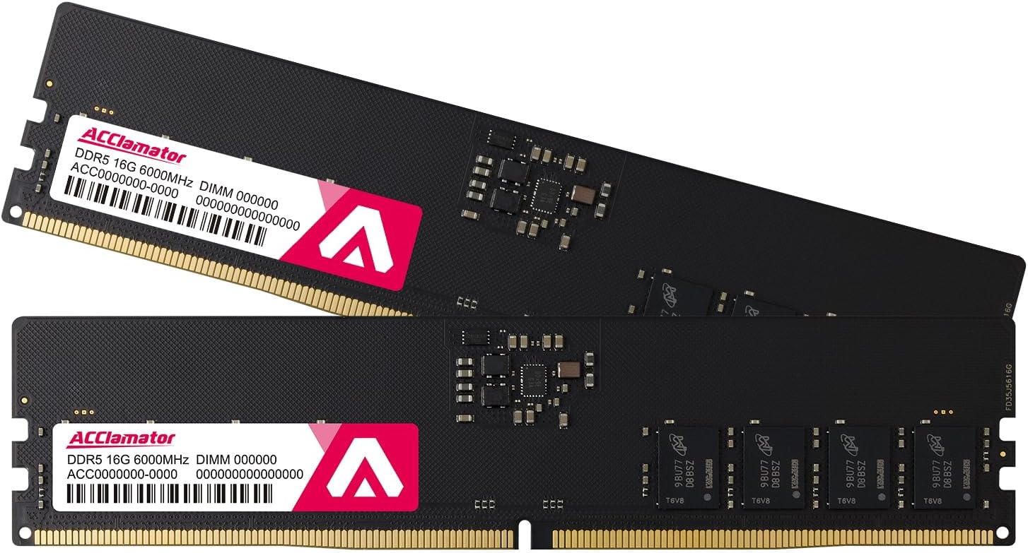 ACClamator DDR5 16GB×2（32GB） 6000MHz DDR5 32GB 6000MHz Ram (16GB×2 PC5-48000) Desktop (DIMM