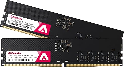 Miniatura 1 de DDR5 32 GB 6000 MHz Ram (16 GB × 2 PC5-48000) Memoria de computadora de escritorio (DIMM) CL46 (6000 MTs XMP3.0Expo) Acclamator