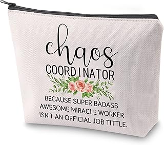 Chaos Coordinator Cosmetic Bag Chaos Because Super Badass Awesome Miracle Worker Isn’t An Official Job Tittle Makeup Bag With Zipper (Chaos)