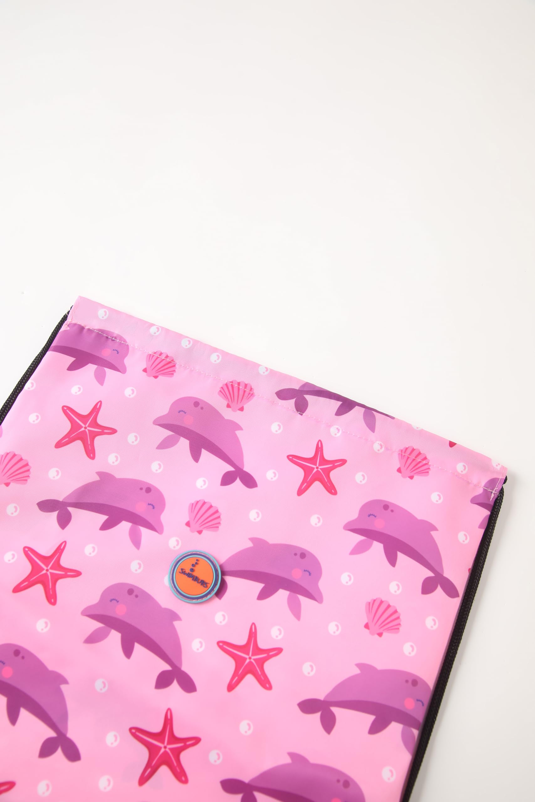 Swimbubs Kids PE Bag Drawstring Backpack – Baby & Toddler Swimming Bag for School, Sports & Swimming Lessons, Water-Resistant Gym Sack 40 x 30 cm (Pink Dolphin) - 3