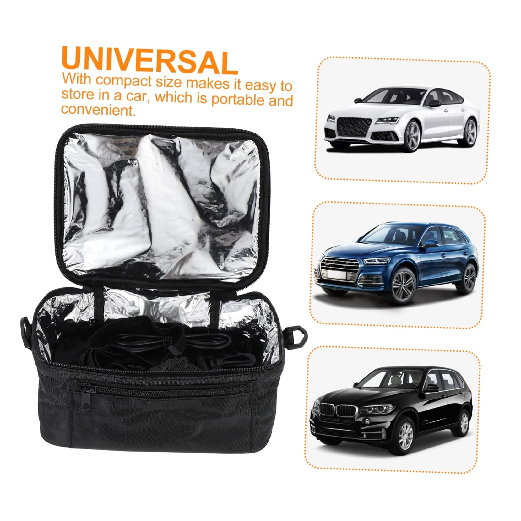 Bolsa de Calefacción para Coche 12v Portátil de Tela Oxford y Aluminio, Bolsa Térmica Aislante para Almuerzo, Adecuado para Oficina y Pesca Nocturna