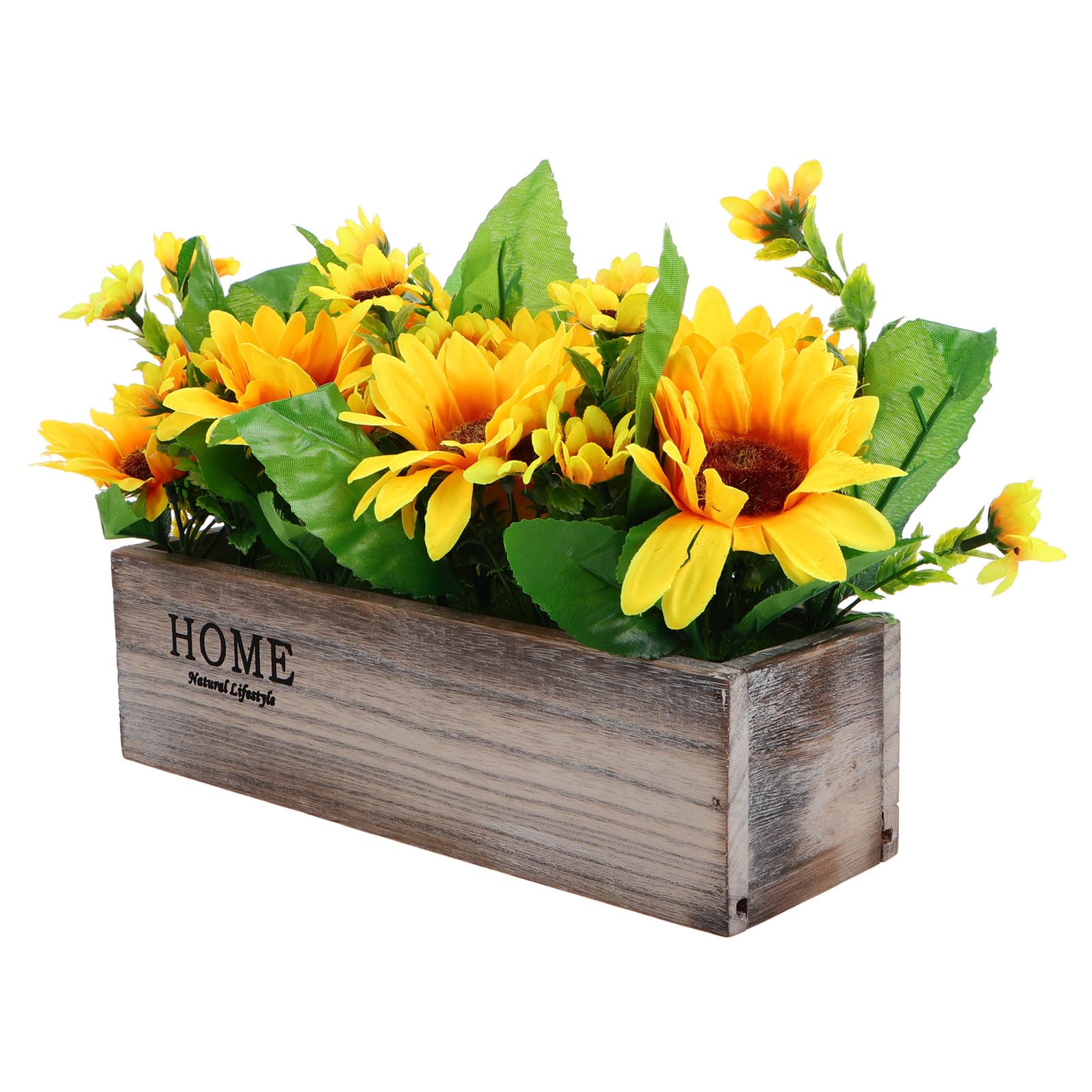Tournesol en pot décoration automnale et accessoire photo fond de scène en bois