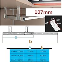 Vista 3 de 1 par de corredores de rodamientos de bolas de metal resistente, puede soportar 132.3 lbs, para bandeja de teclado de escritorio de computadora