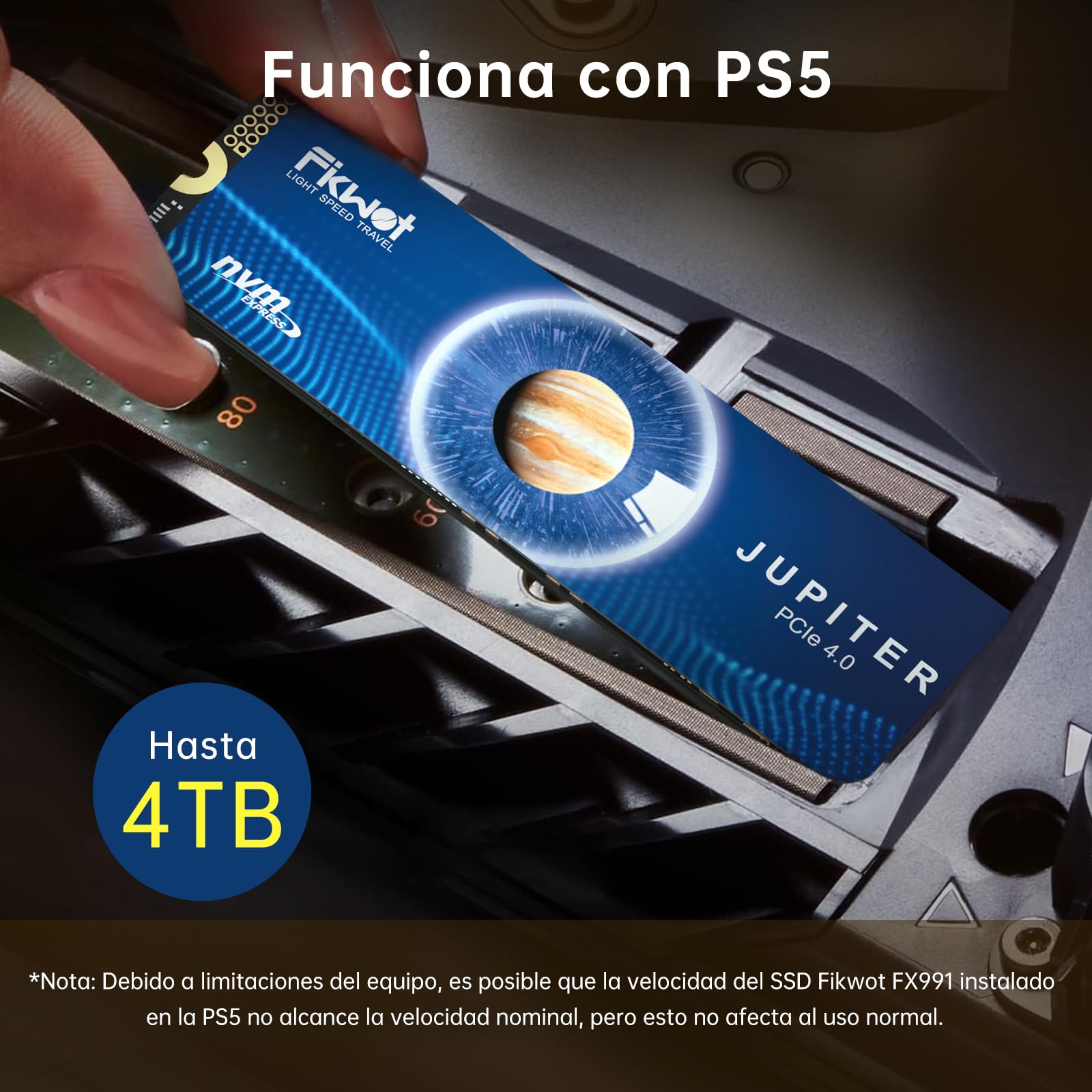 Fikwot FX991 SSD 500GB PCIe Gen4 NVMe M.2 2280, Disco Interno, hasta 6300 MB/s de Lectura, Compatible con Ordenador Portátil y de Sobremesa & Consolas de Juegos Portátiles