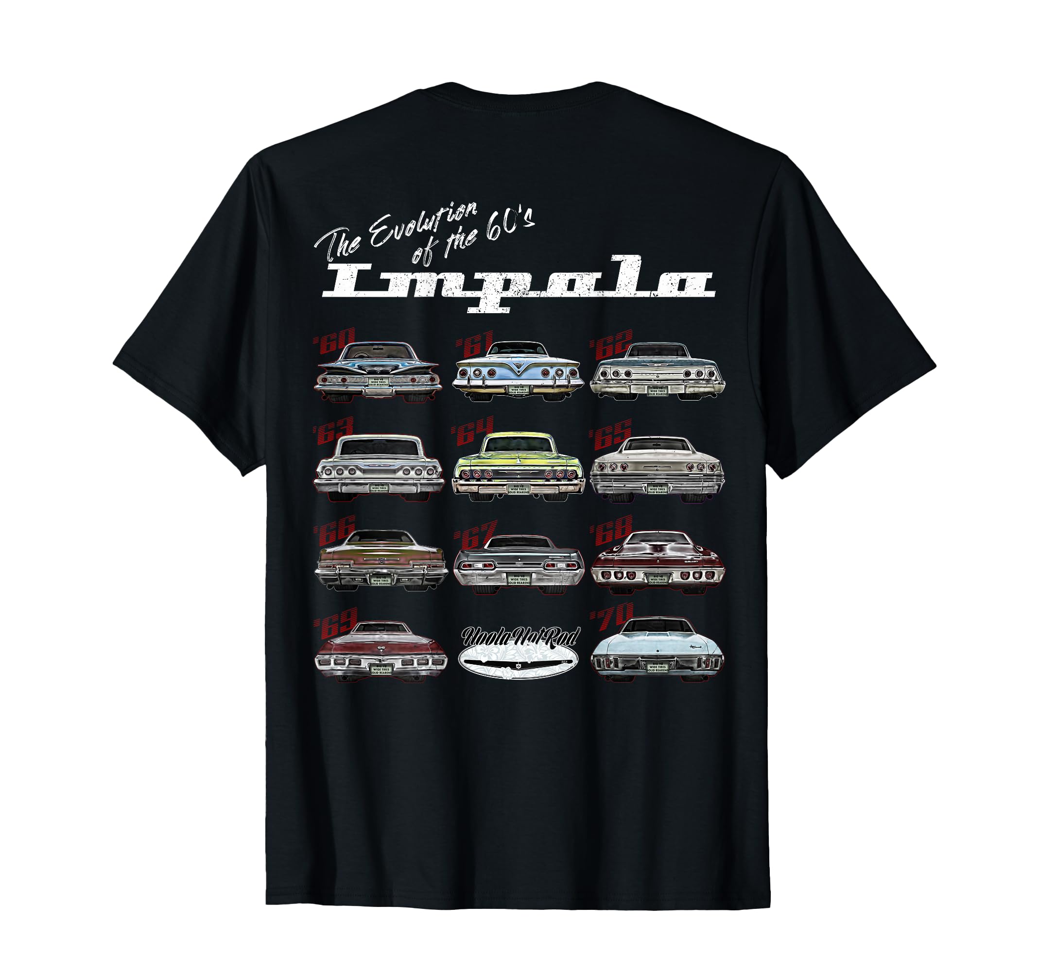 Evolution of The 60s Impala 1960 Hot Rod Muscle Car Mashup T-Shirt