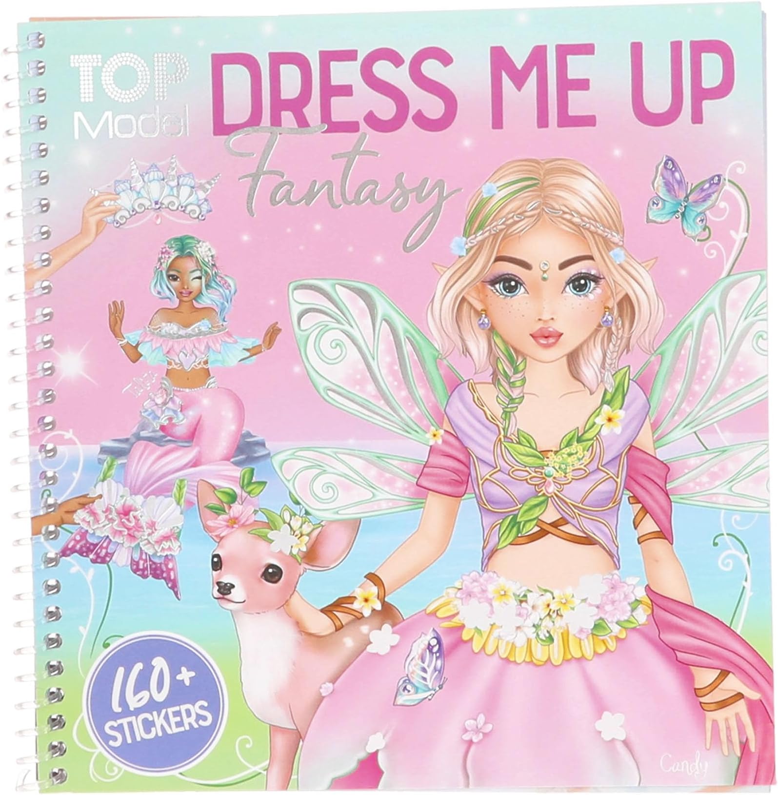 Depesche 13439 TOPModel Dress Me Up Fantasy Book 24 Pre-Printed Pages to Draw Yourself, Includes 11 Sheets of Stickers, Multi-Colour, 18 x 17.5 x 1.2 cm