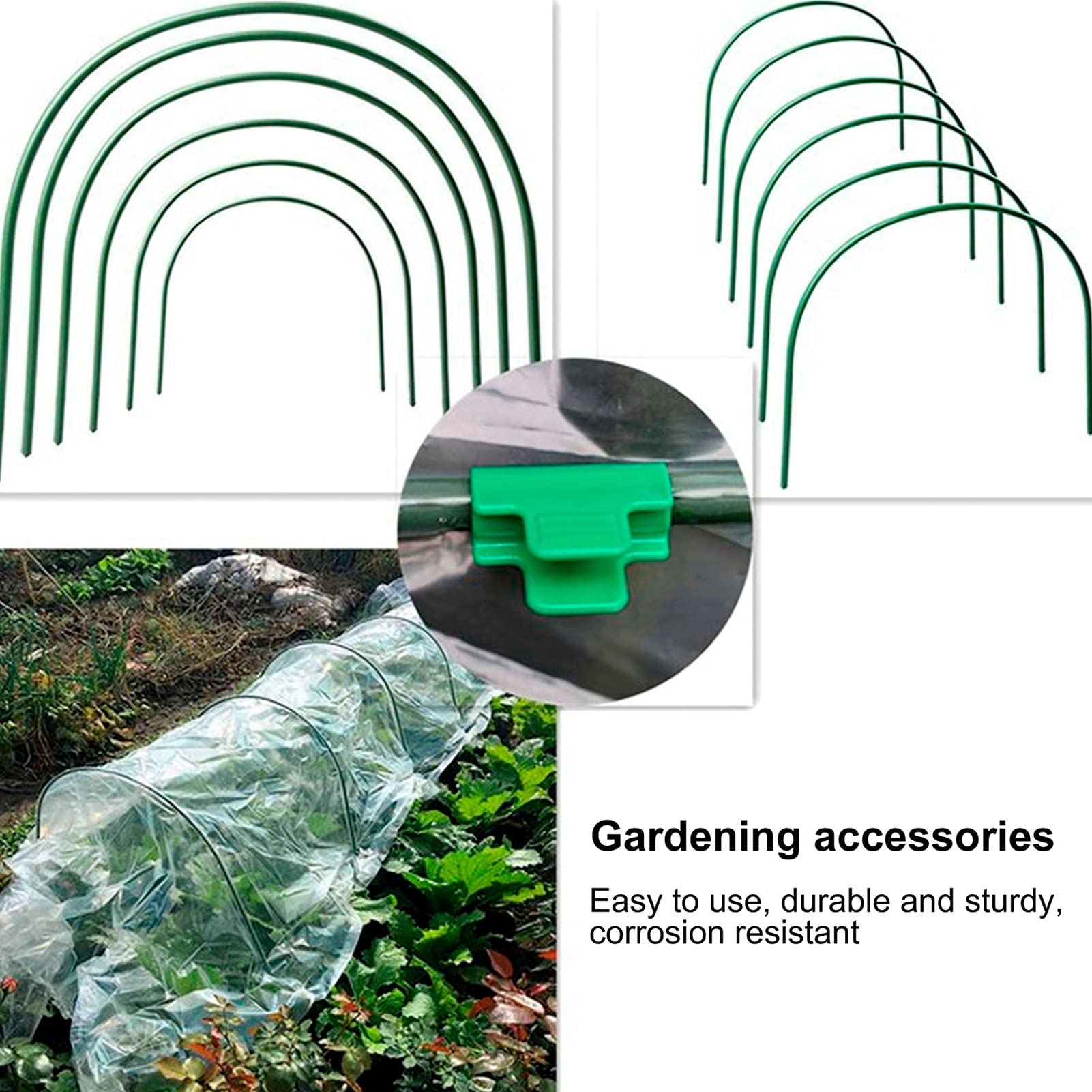 Morsetti Per Serra SagaSave - 8mm Verde - 30 Pezzi - Per Rete Ombreggiante E Film - Facili Da Usare E Antiscivolo