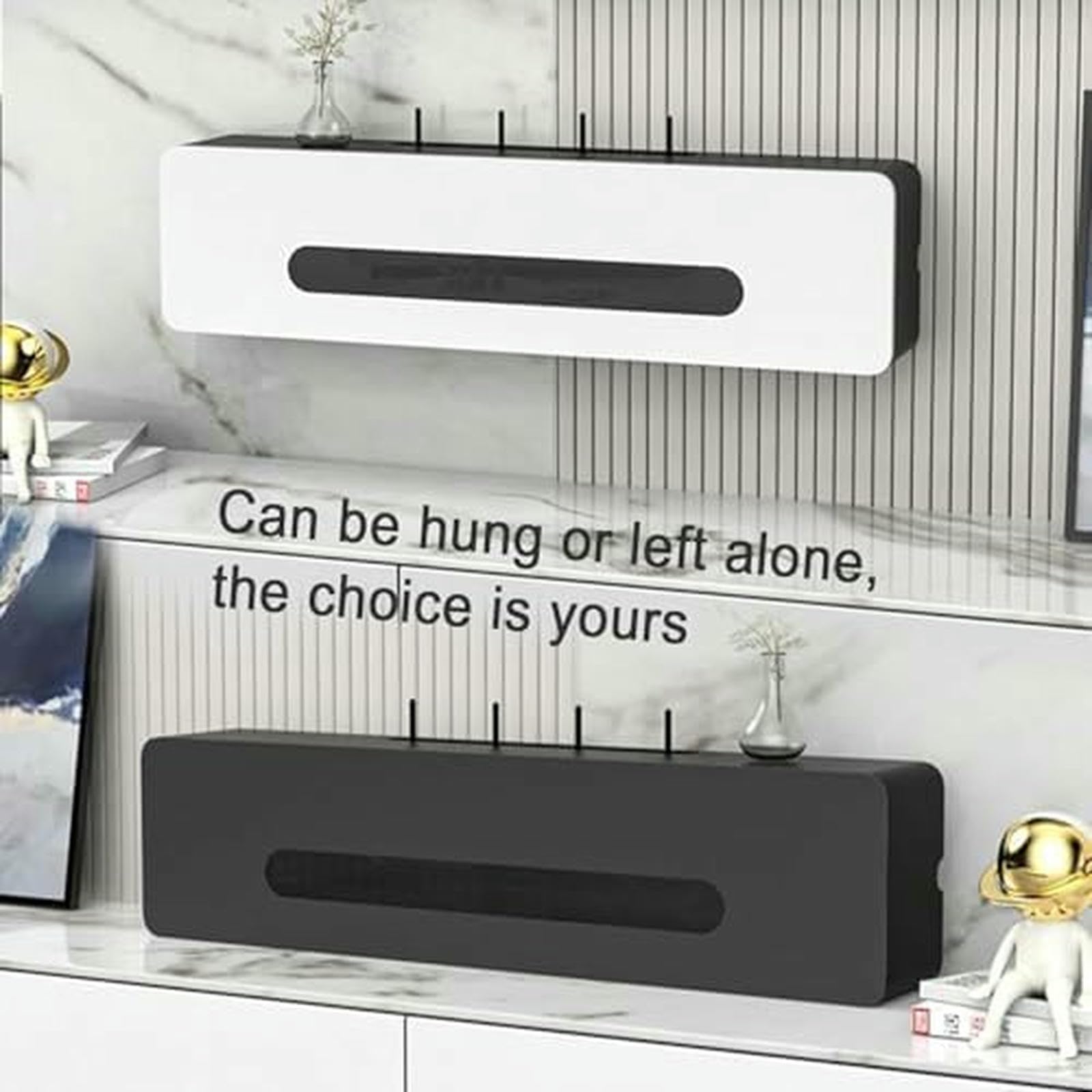 Wandmontierte hölzerne Router-Sto-Box & Kabel – Slish Home Office Kabelzange & Gerätehalter für ein aufgeräumtes Worpace