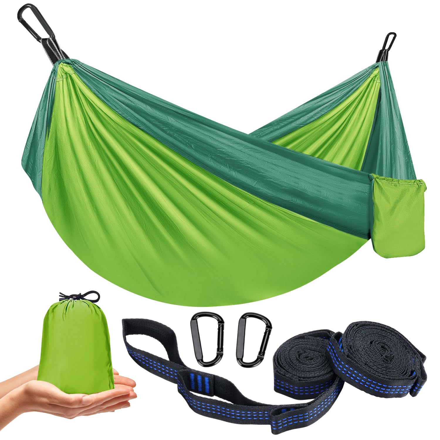 Ultraleicht Hängematte Outdoor 300KG Tragkraft | Reise Hängematte Camping Atmungsaktiv Schnelltrocknendes | Tragbare Fallschirm Nylon für Rucksackreisen, Wandern, Garten