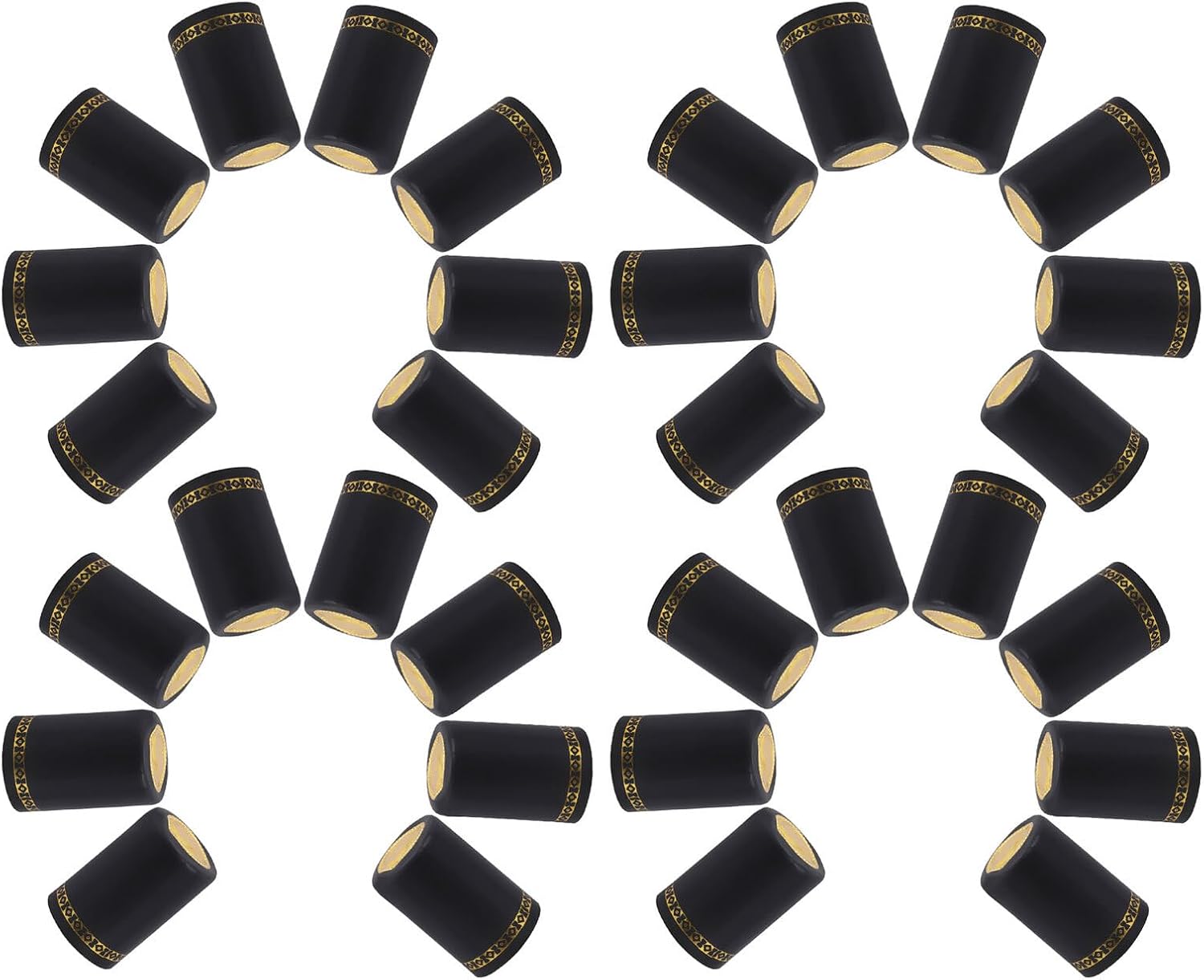 Ciieeo 200pcs Heat Shrink Wine Bottle Capsules Black Edge Wine Cork Sealing Film for Home and Bottling Accessories