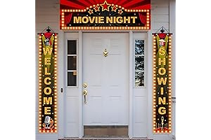 Movie Night Porch Sign-3 Pieces Light Movie Signs Porch Light Banner for...